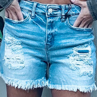 Zesta Distressed Denim Shorts